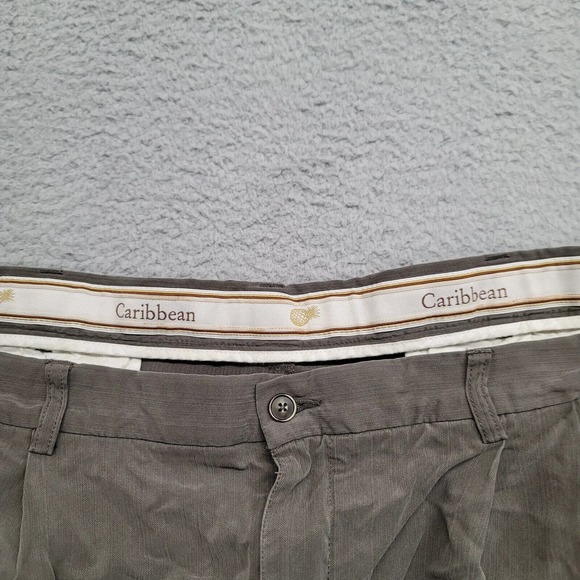 Caribbean Shorts Mens 40 Gray Cargo Outdoor Casual 9 Inseam Pockets Silk Pleated - Picture 5 of 11